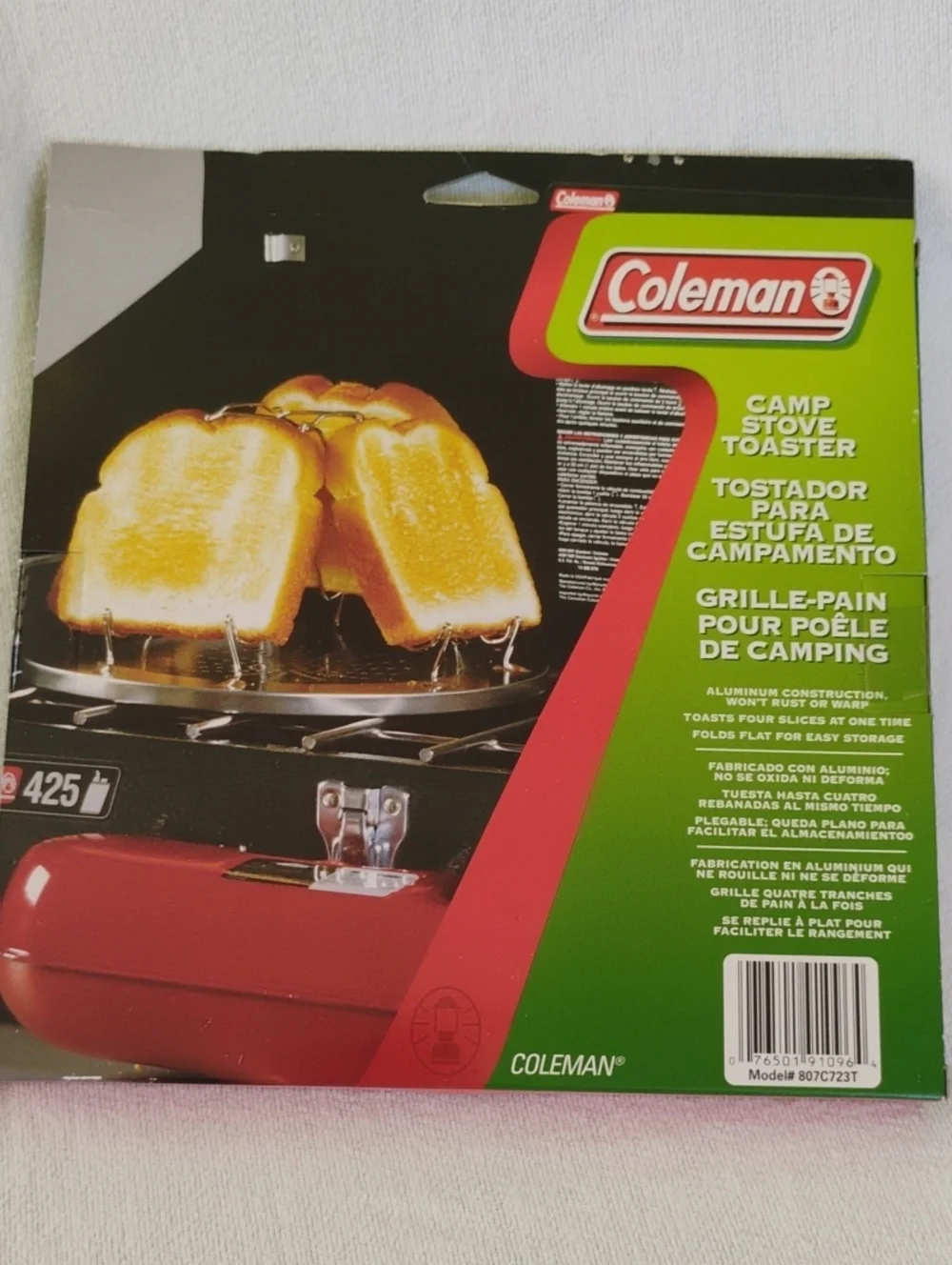 Coleman Green and Red Camp Stove Toaster